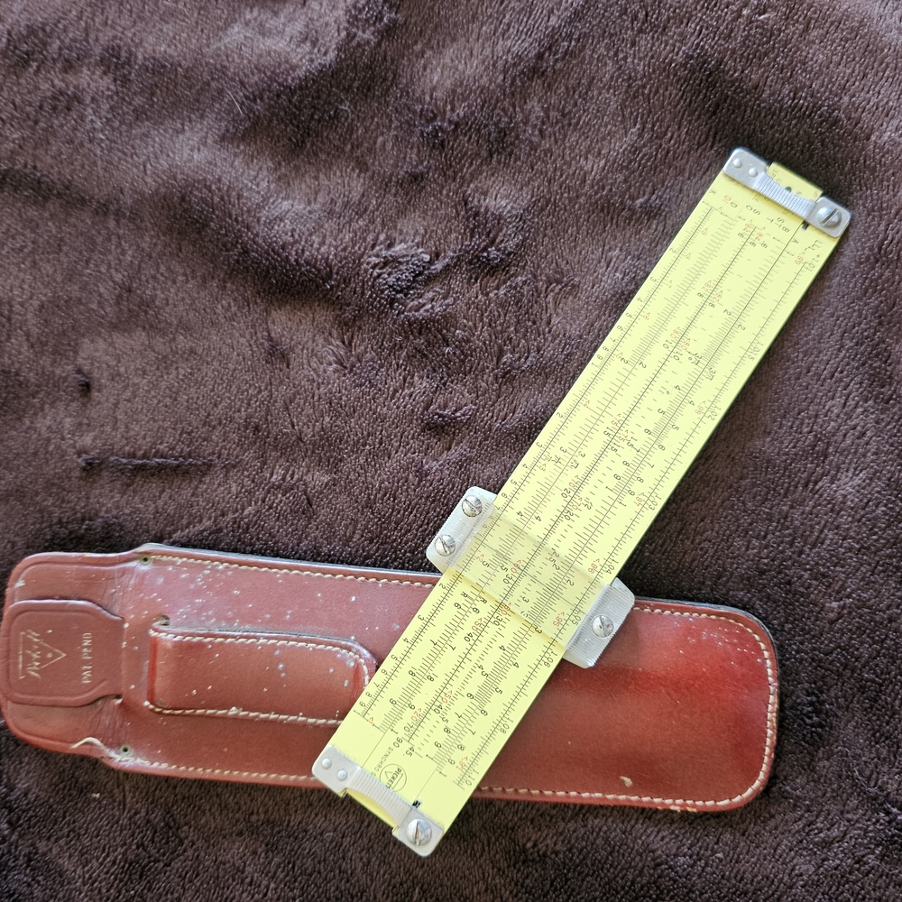 Vintage Slide Rule with Leather Case